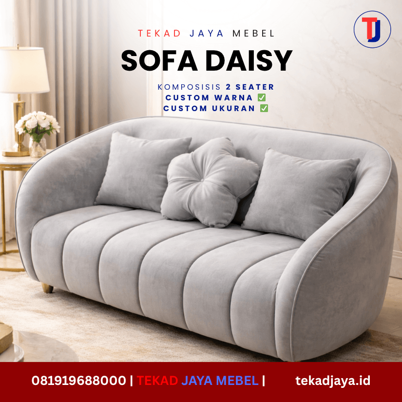 sofa custom warna abu-abu Tekad Jaya Mebel